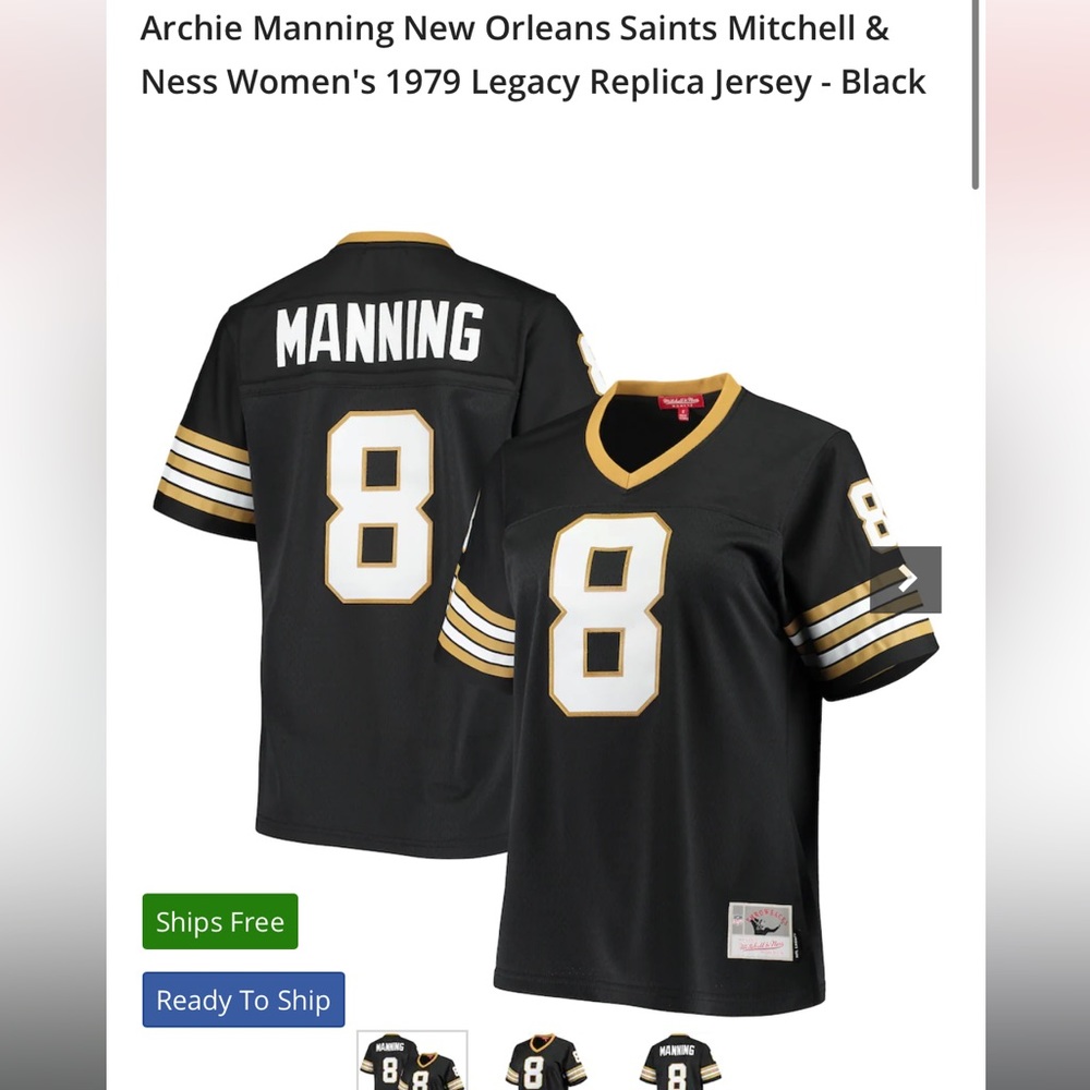 Fanatics NFL Fall 2021 Archie Manning 8 Women’s Legacy Mitchel & Ness Jersey